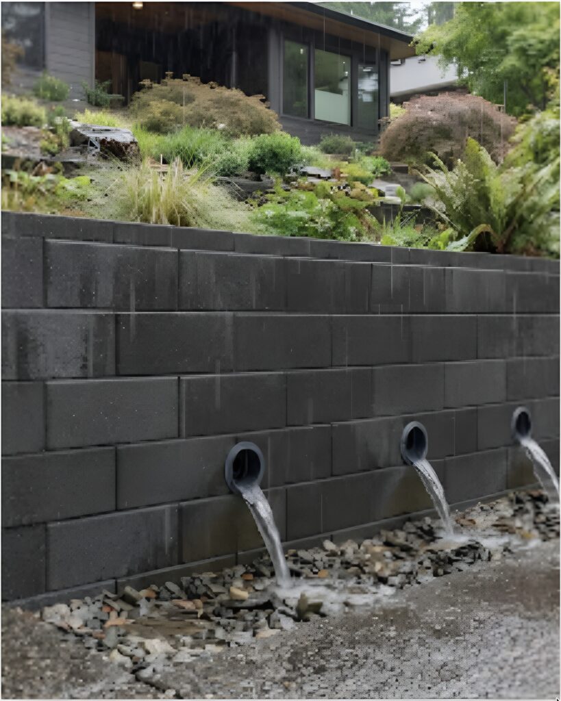 Wall retainer dreainage