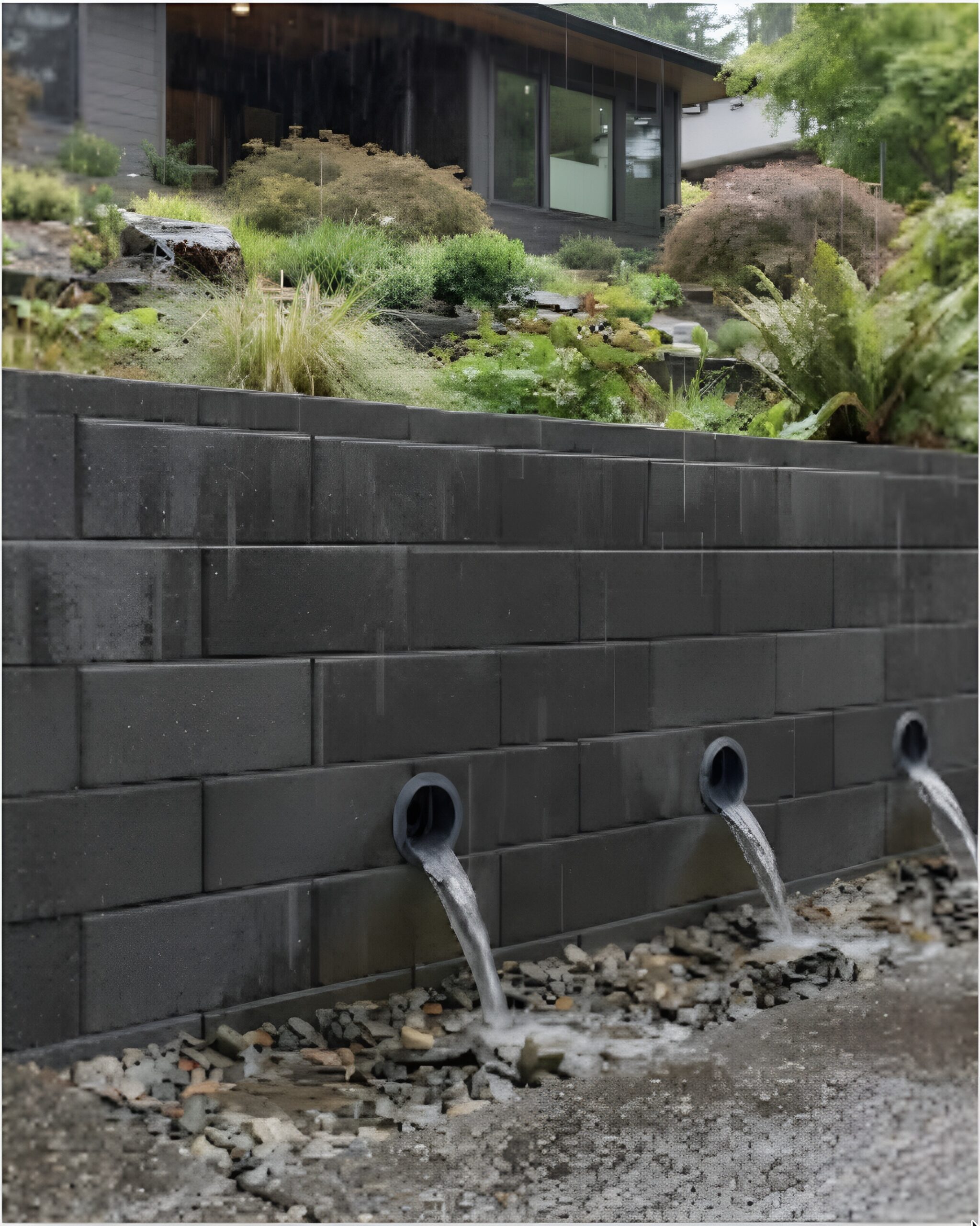Wall retainer dreainage