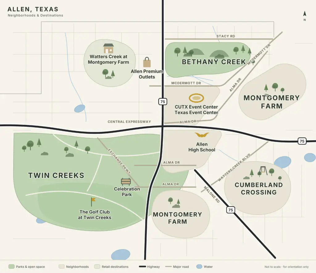 where we work in allen tx map